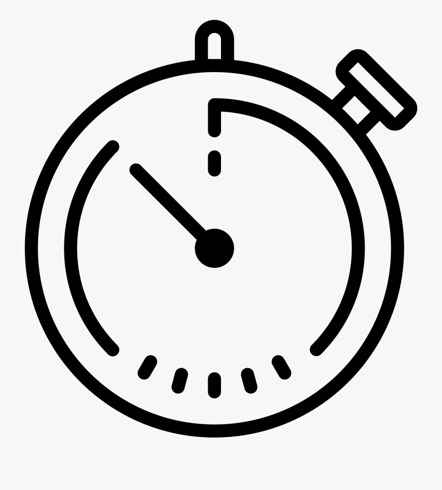 Transparent Stop Watch Png - Stop Watch Line Drawing, Transparent Clipart