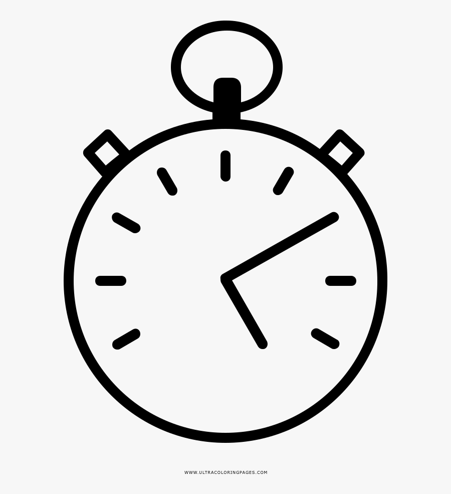 Stopwatch Coloring Page - Meeting Start On Time, Transparent Clipart