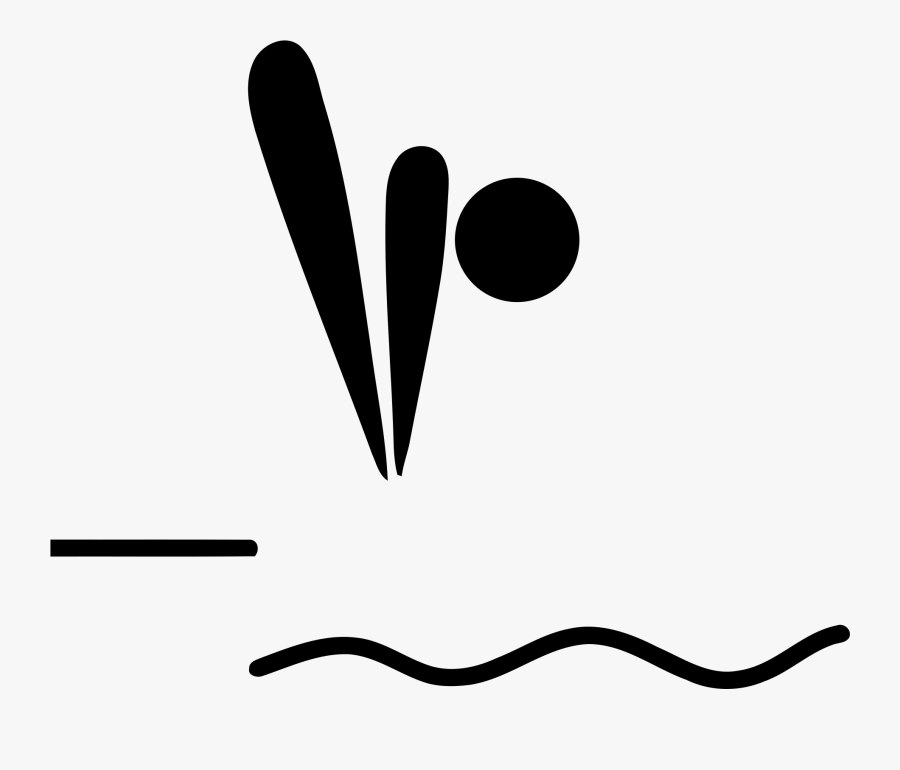 Diving At The Summer - Olympic Diving Pictogram, Transparent Clipart