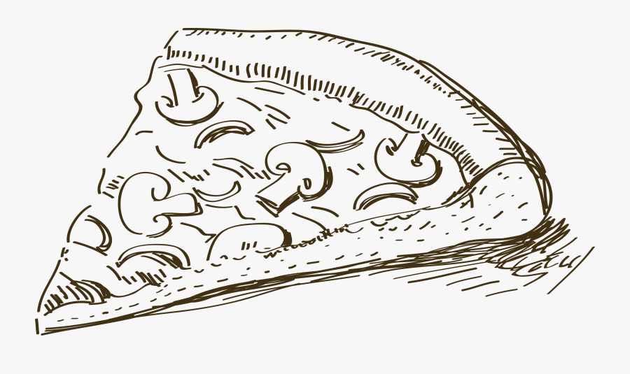 Transparent Pizza Slice Clipart Black And White - Pizza Drawing Png, Transparent Clipart