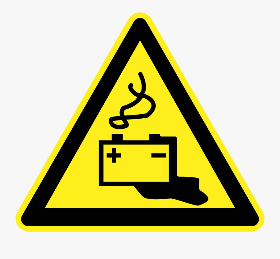 Battery Warning Sign - Danger Sign, Transparent Clipart