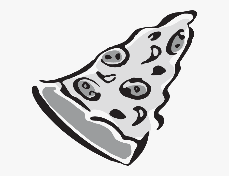 Black And White Pizza, Transparent Clipart