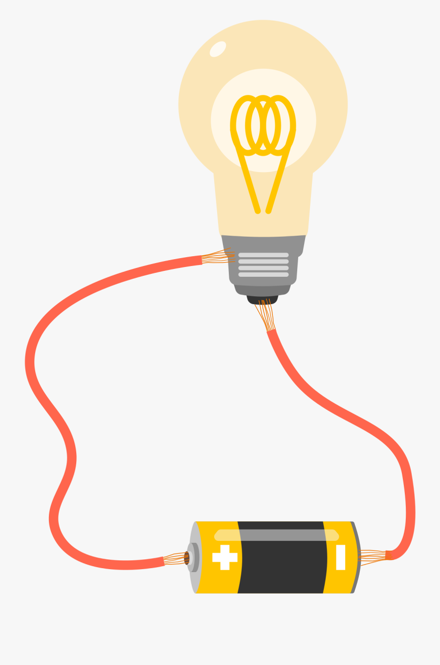 Transparent Wires Clipart - Light A Light Bulb With Battery And Wire, Transparent Clipart