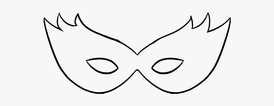 How To Draw Mardi Gras Mask - Line Art, Transparent Clipart