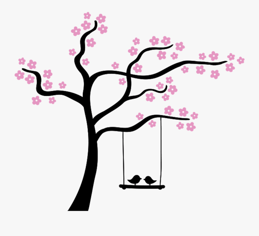 #lovebirds #lovebird #love #loves #lovely #tree #trees - Tree With Hearts, Transparent Clipart