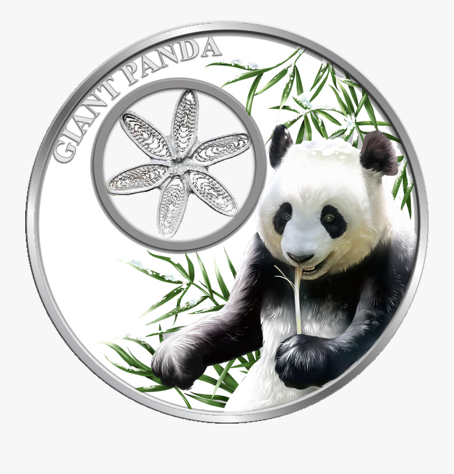 Snowflake Panda Bear 1oz Silver Filigree Coin Tokelau - Panda, Transparent Clipart