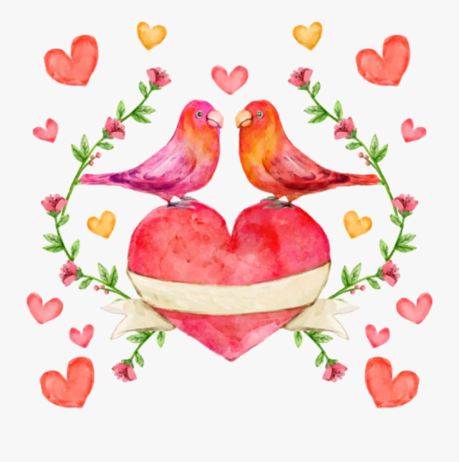 Lovebird Watercolor Painting - Watercolor Painting, Transparent Clipart