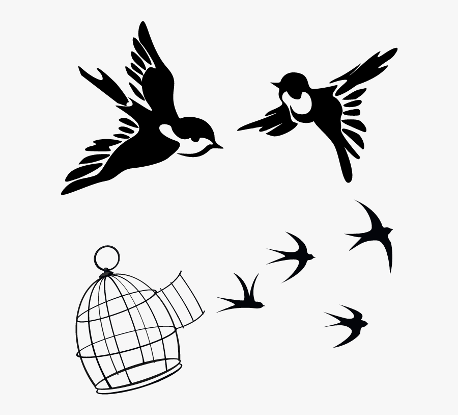 Transparent Spa Clipart Black And White - Bird Clipart Silhouette Png, Transparent Clipart