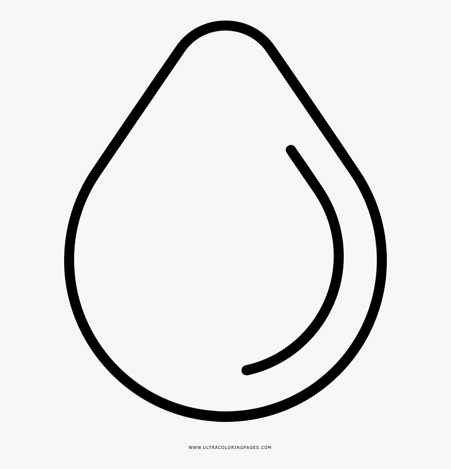 Water Drop Coloring Page - Line Art, Transparent Clipart