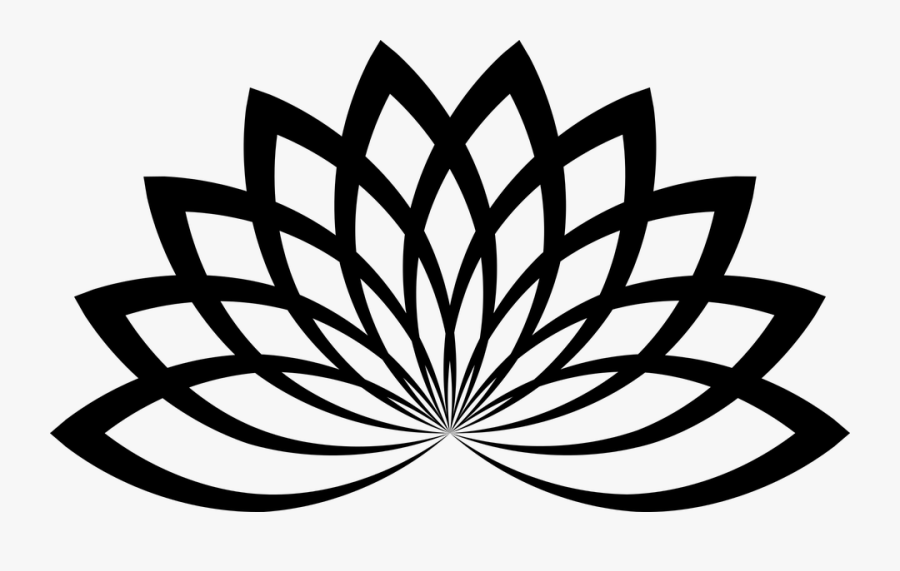 Lotus, Floral, Flower, Abstract, Geometric, Line Art - Lotus Flower Vector Png, Transparent Clipart