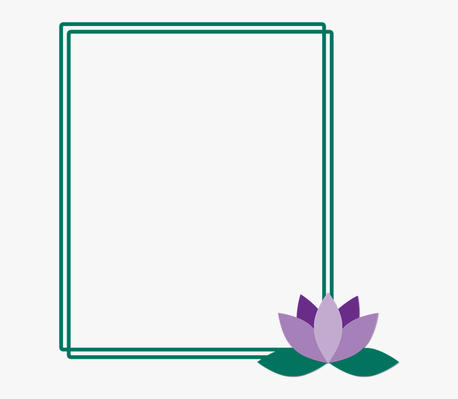 Frame, Lotus, Flower, Picture Frame, Green, Lilac - Portable Network Graphics, Transparent Clipart