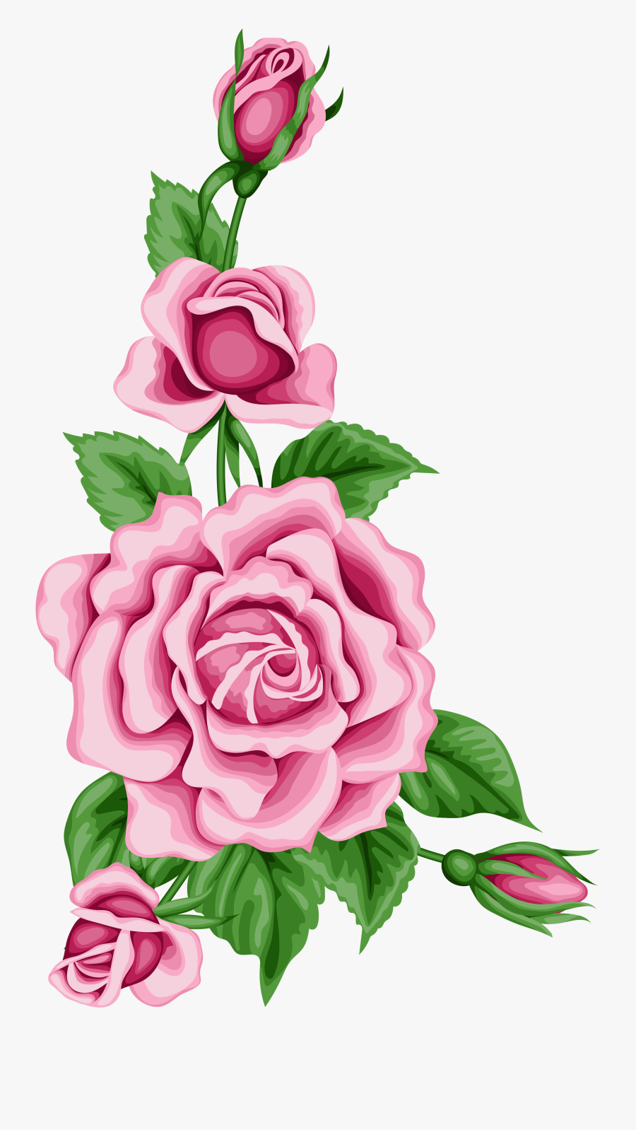 Rose Clipart Decoupage - Flower Side Border Png, Transparent Clipart