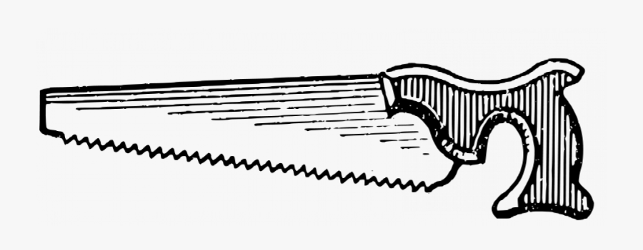 Vector Illustraties Van Handzaag - Drawing Of A Handsaw, Transparent Clipart