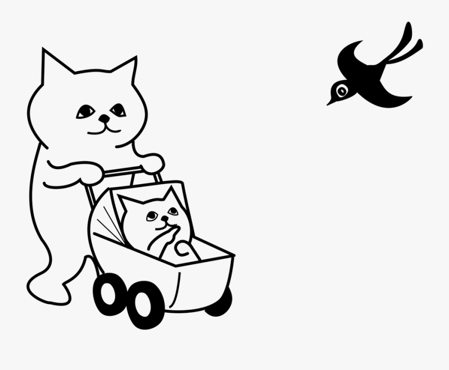Stroller Coloring Page, Transparent Clipart