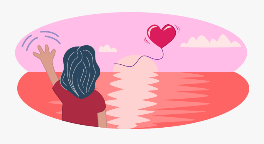 Child Or Teen Waving Goodbye To A Balloon Representing - Illustration, Transparent Clipart