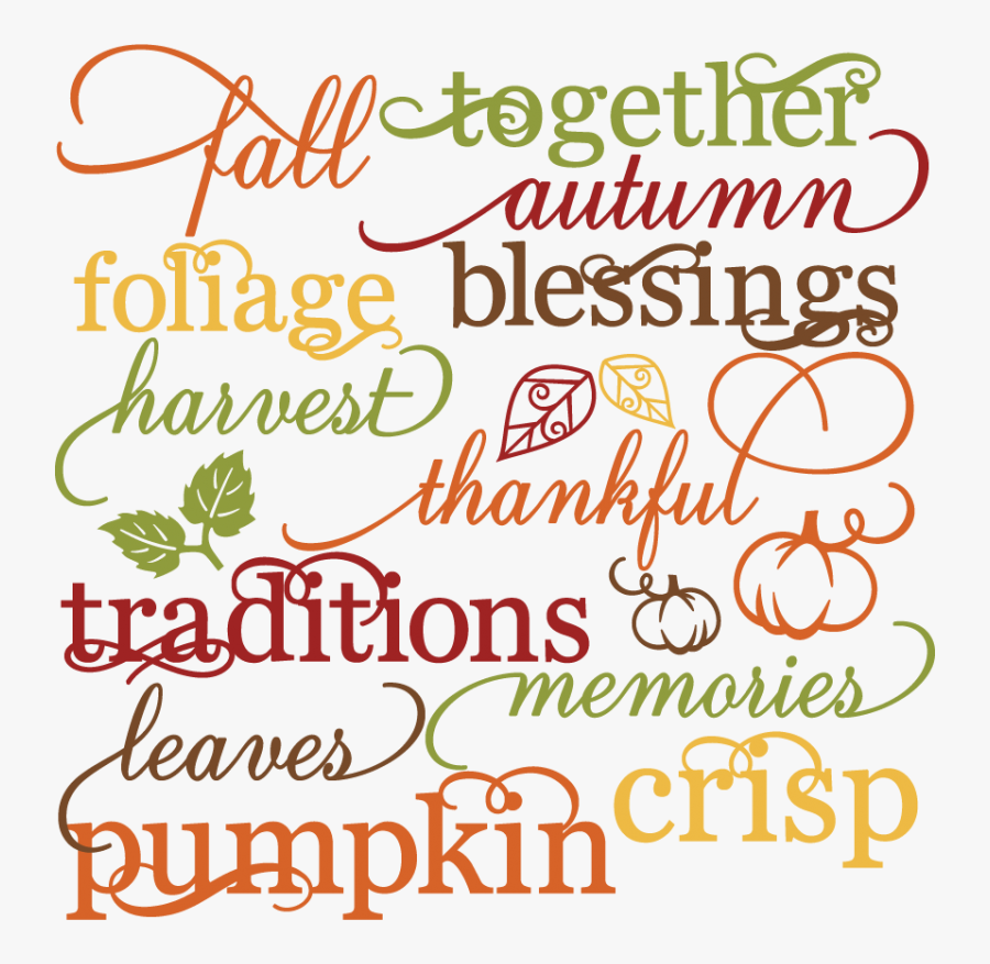 Fall Words Clip Arts, Transparent Clipart