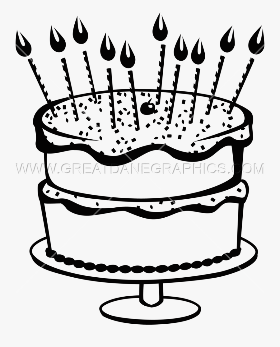 Clipart Cake Black And White - Gambar Kue Ultah Hitam Putih, Transparent Clipart