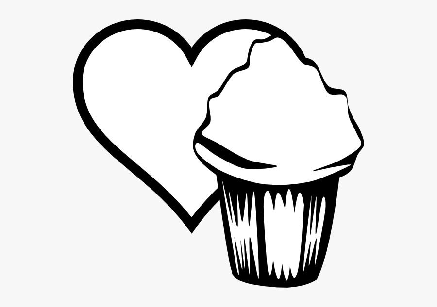 Cupcake Drawing Outline - Cupcake, Transparent Clipart