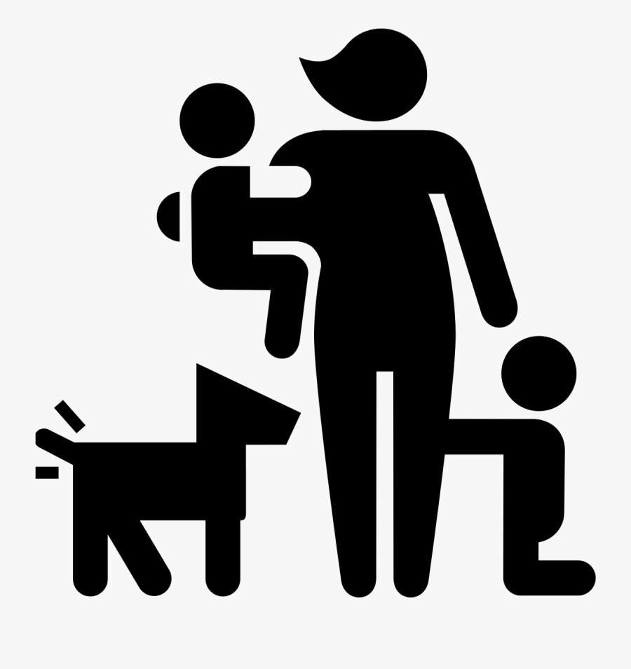 Family With Pet Icon, Transparent Clipart