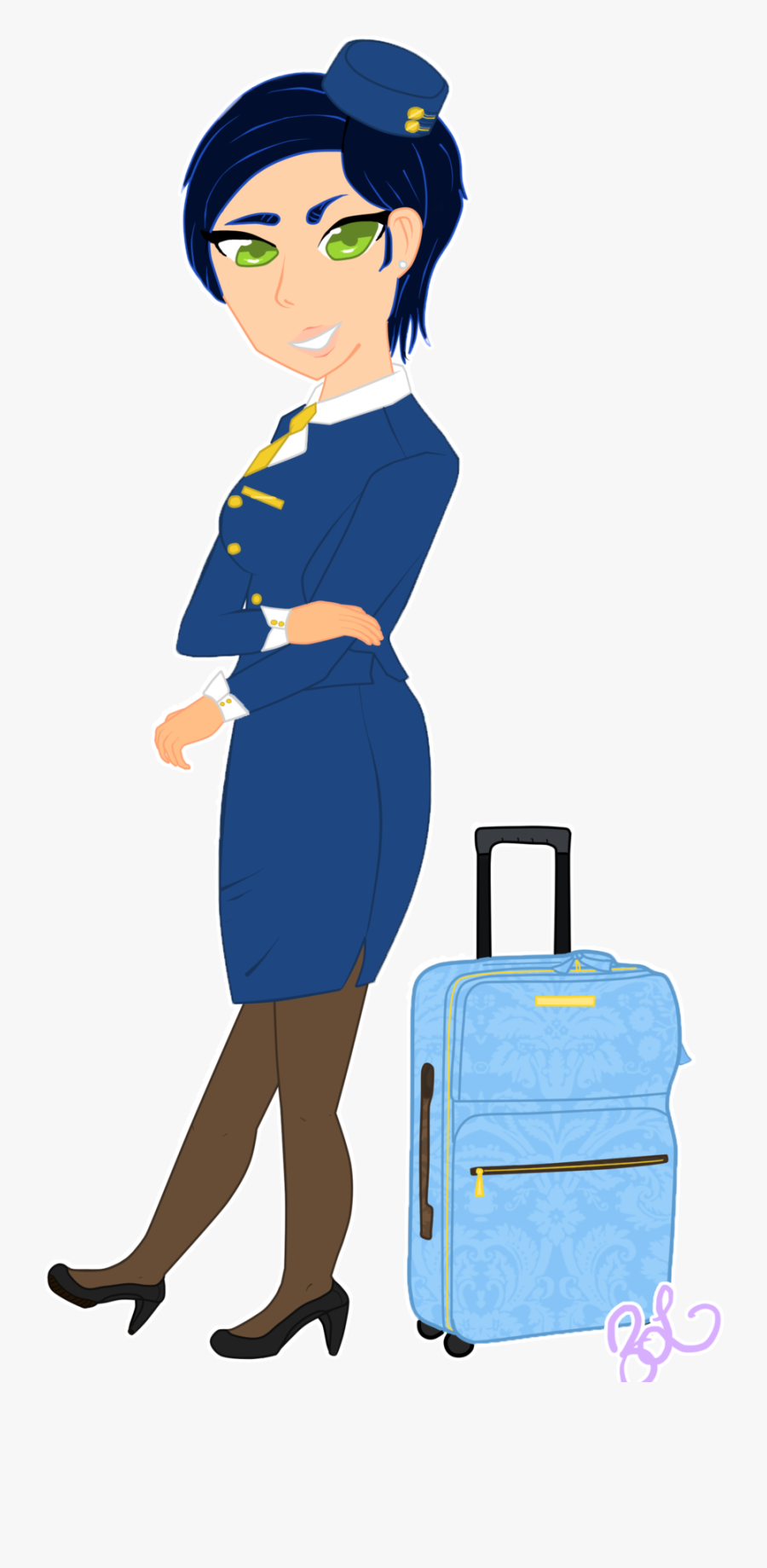 Cartoon,fashion Illustration,clip Art,flight Attendant,electric - Flight Attendant Clipart Transparent Background, Transparent Clipart