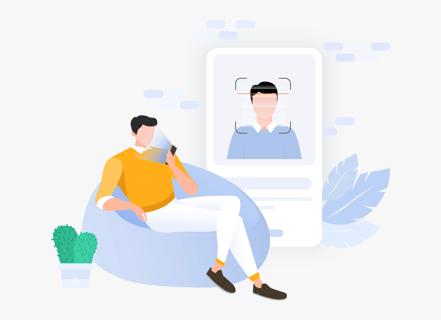 Face Recognation - Cartoon, Transparent Clipart