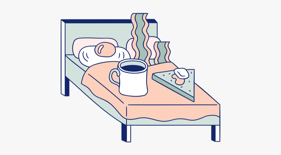 Breakfast In Bed - Cartoon, Transparent Clipart