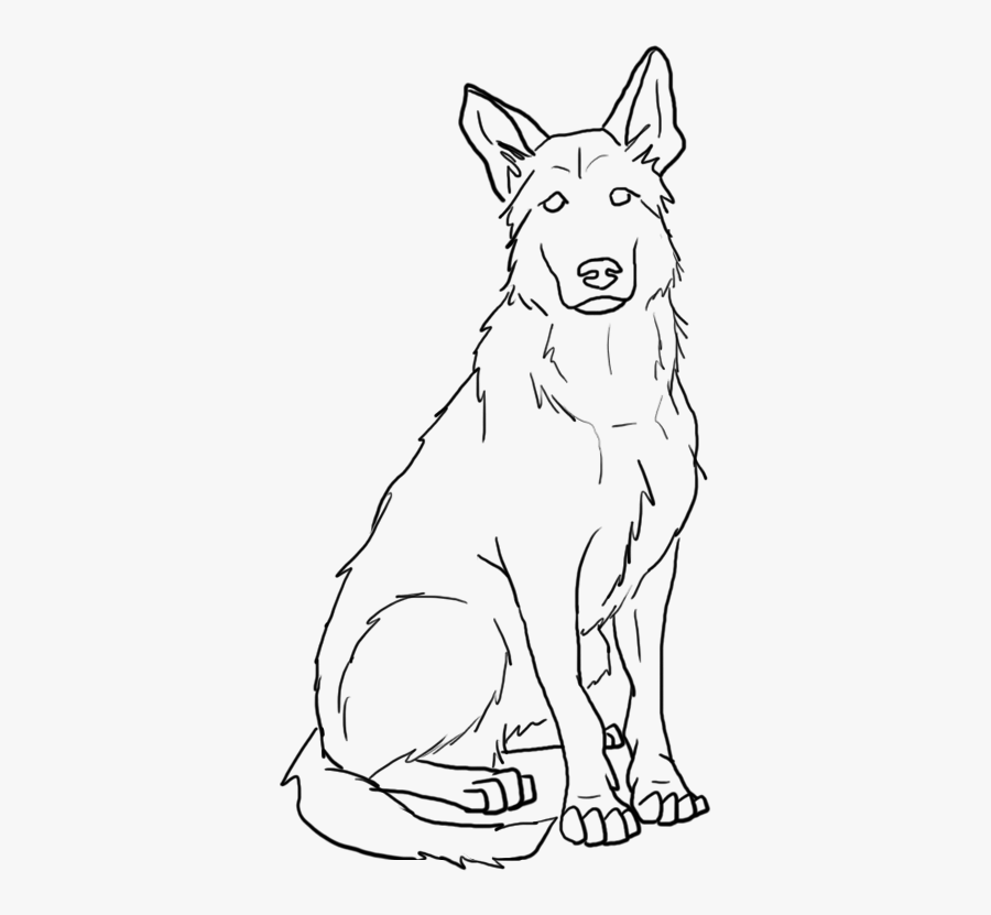 Clip Art Free Lines By S - Easy How To Draw A German Shepherd, Transparent Clipart