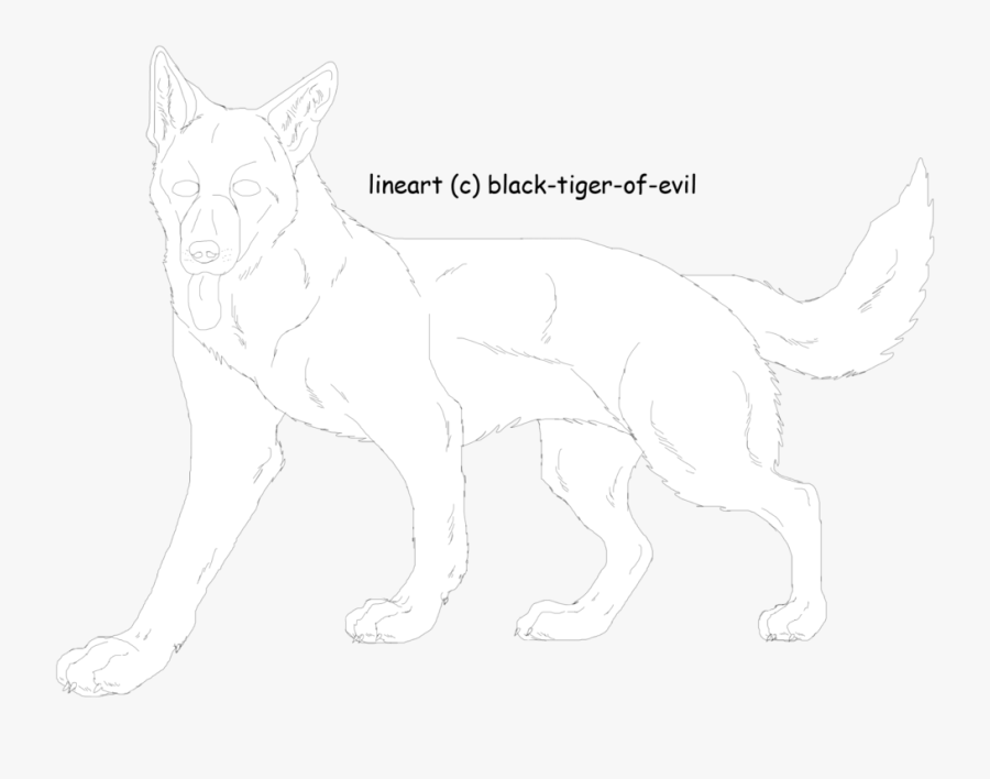 Paw Clipart German Shepherd - Line Art, Transparent Clipart