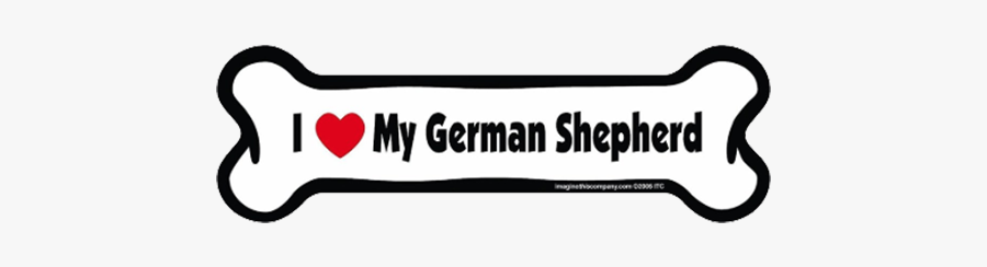Bone Dog Magnet - German Shepherd In Lettering, Transparent Clipart