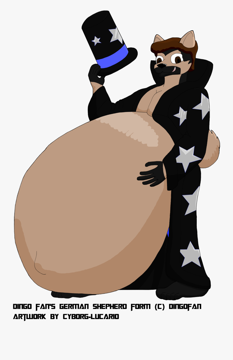 [com] A Heavily Pregnant German Shepherd Magician - Cartoon, Transparent Clipart