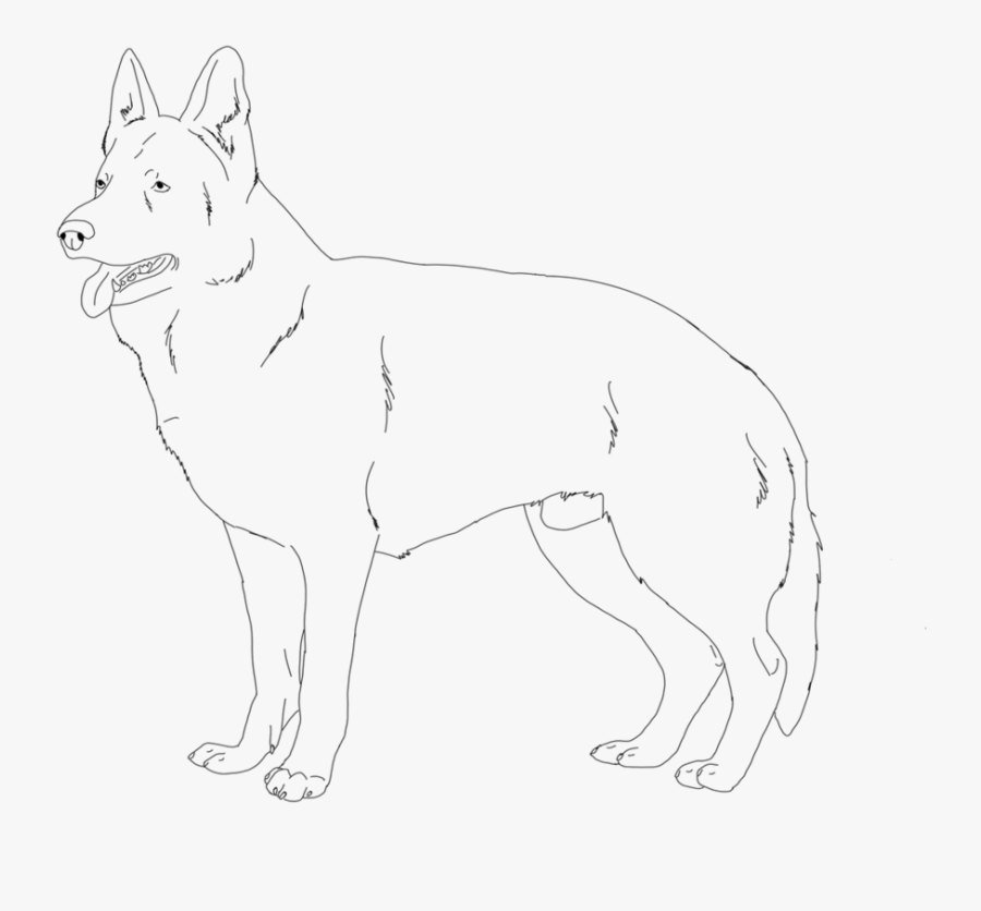 Download German Shepherd Coloring Pages - Line Art, Transparent Clipart