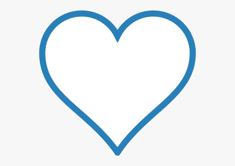 Blue Outline Heart Svg Clip Arts - Heart, Transparent Clipart
