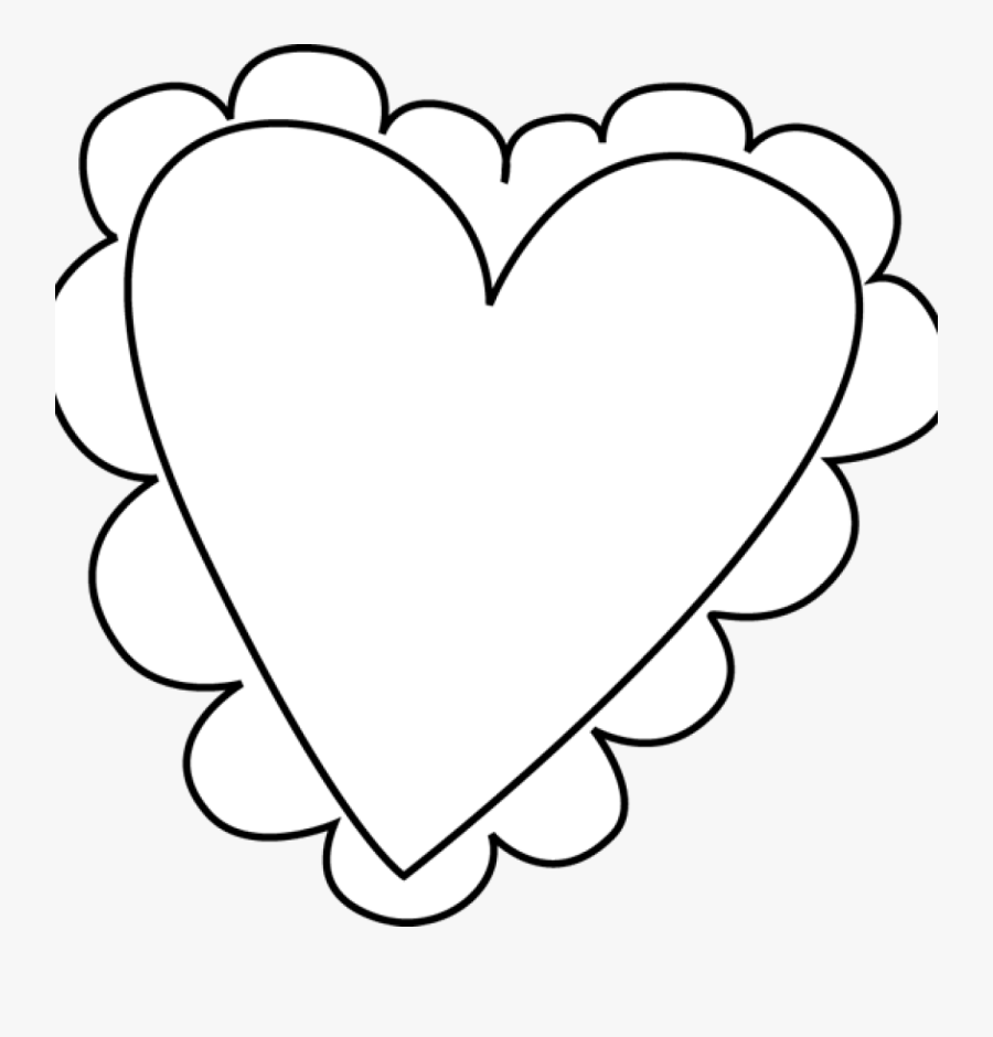 Clipart Black And White Heart Outline Clipart Black - Black And White Valentines, Transparent Clipart