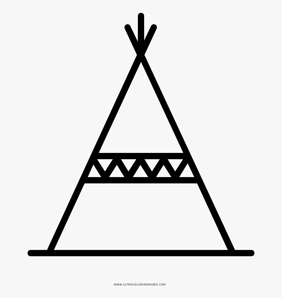 Teepee Coloring Page - Construction Cone Clipart Black And White, Transparent Clipart