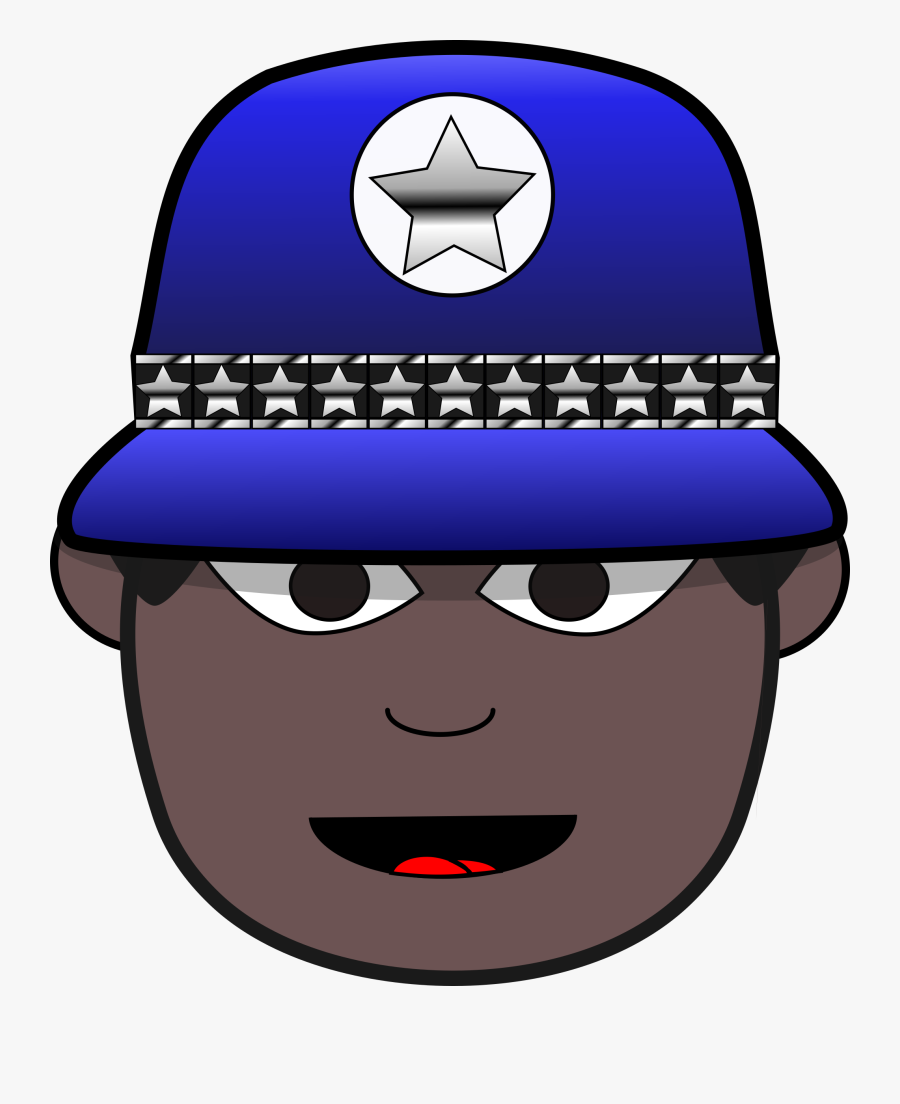 Black Comic Characters Cop - Police Woman Face Image Clipart, Transparent Clipart