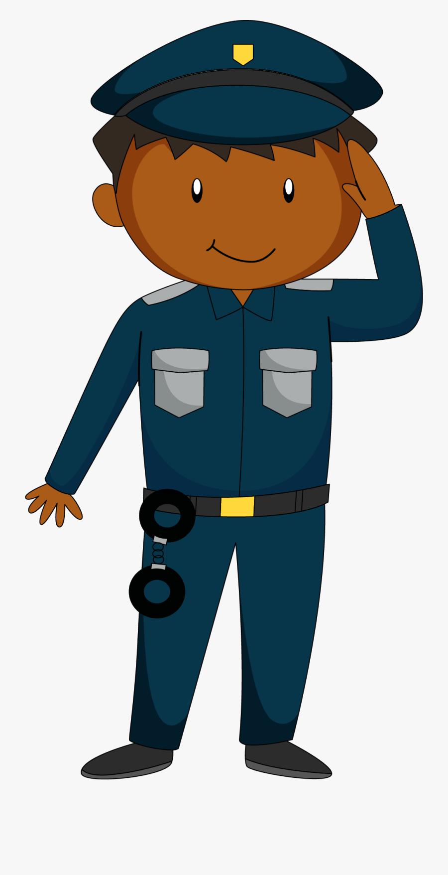 Banner Download Police Officer Cartoon Guards - Cartoon Salute Png, Transparent Clipart
