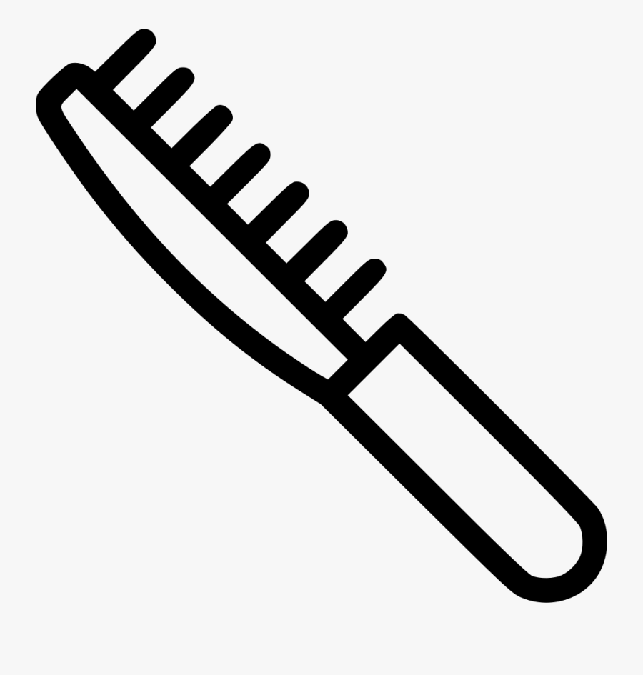 Hair Brush - Black And White Hairbrush Png, Transparent Clipart