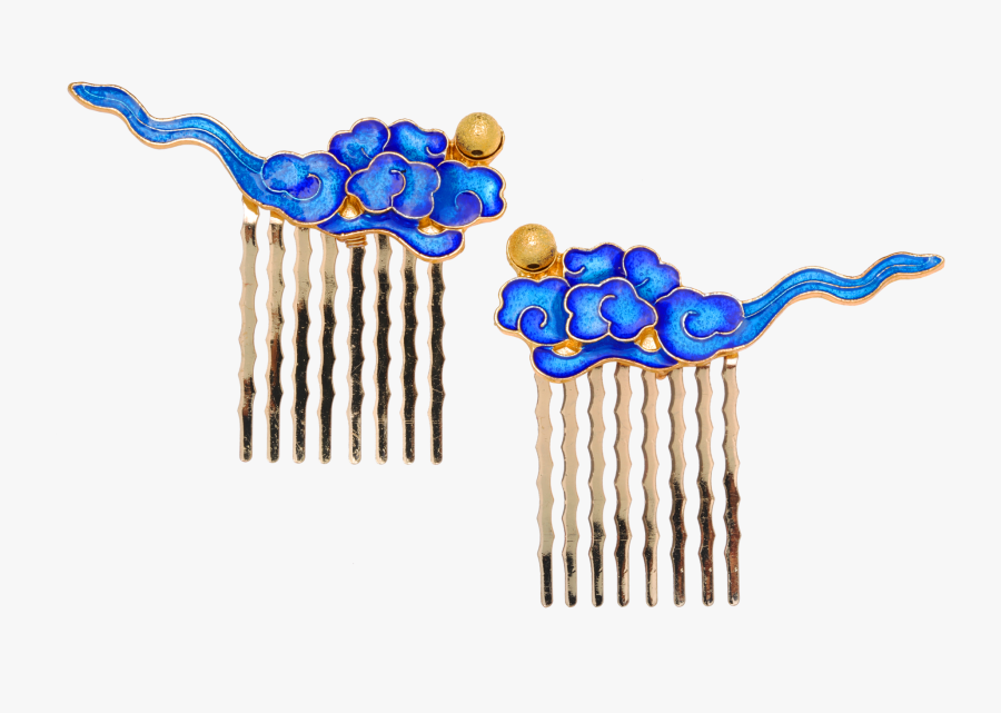 Enamel Auspicious Clouds Hair Comb - Illustration, Transparent Clipart