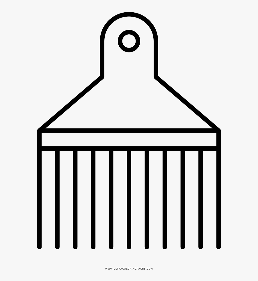Hair Brush Coloring Page - Line Art, Transparent Clipart