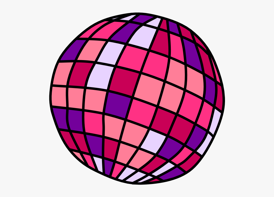 Disco Ball, Purple, Pink - Disco Ball Clipart Black And White, Transparent Clipart