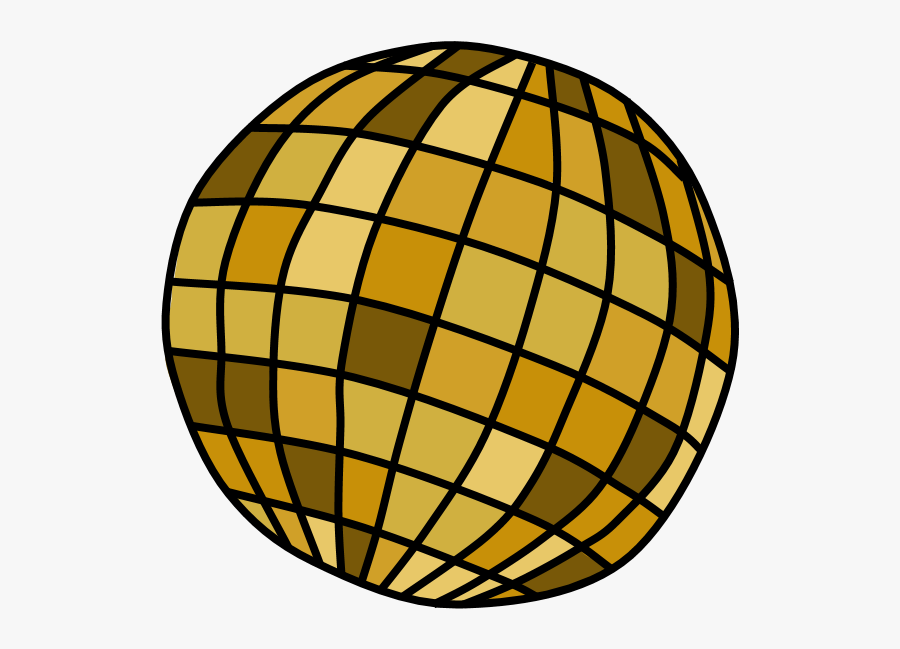 Disco Ball, Gold - Disco Ball Clipart Black And White, Transparent Clipart