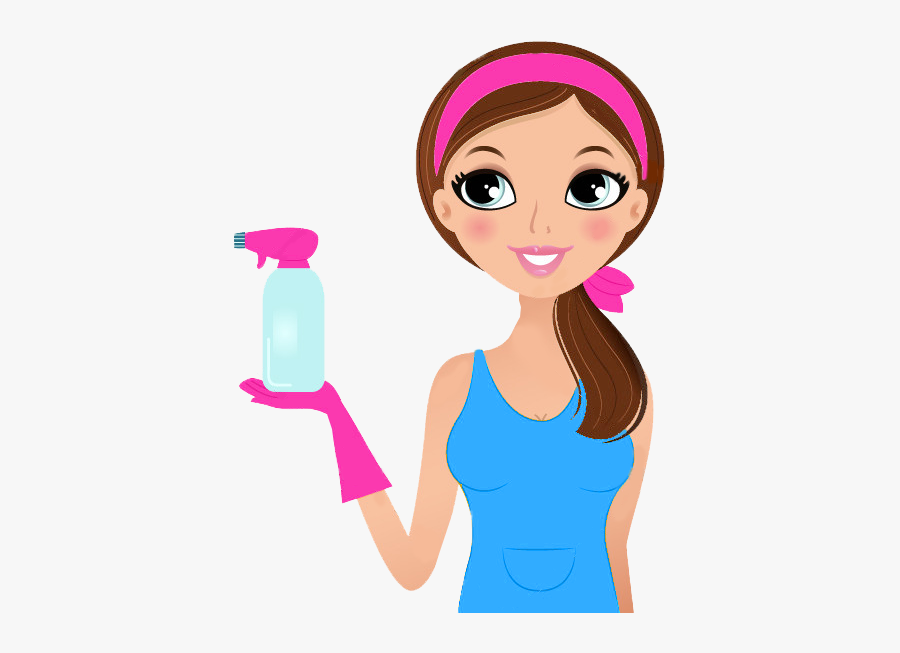 Cleaning Services - Cartoon Female Cleaning Lady Cleaning, Transparent Clipart