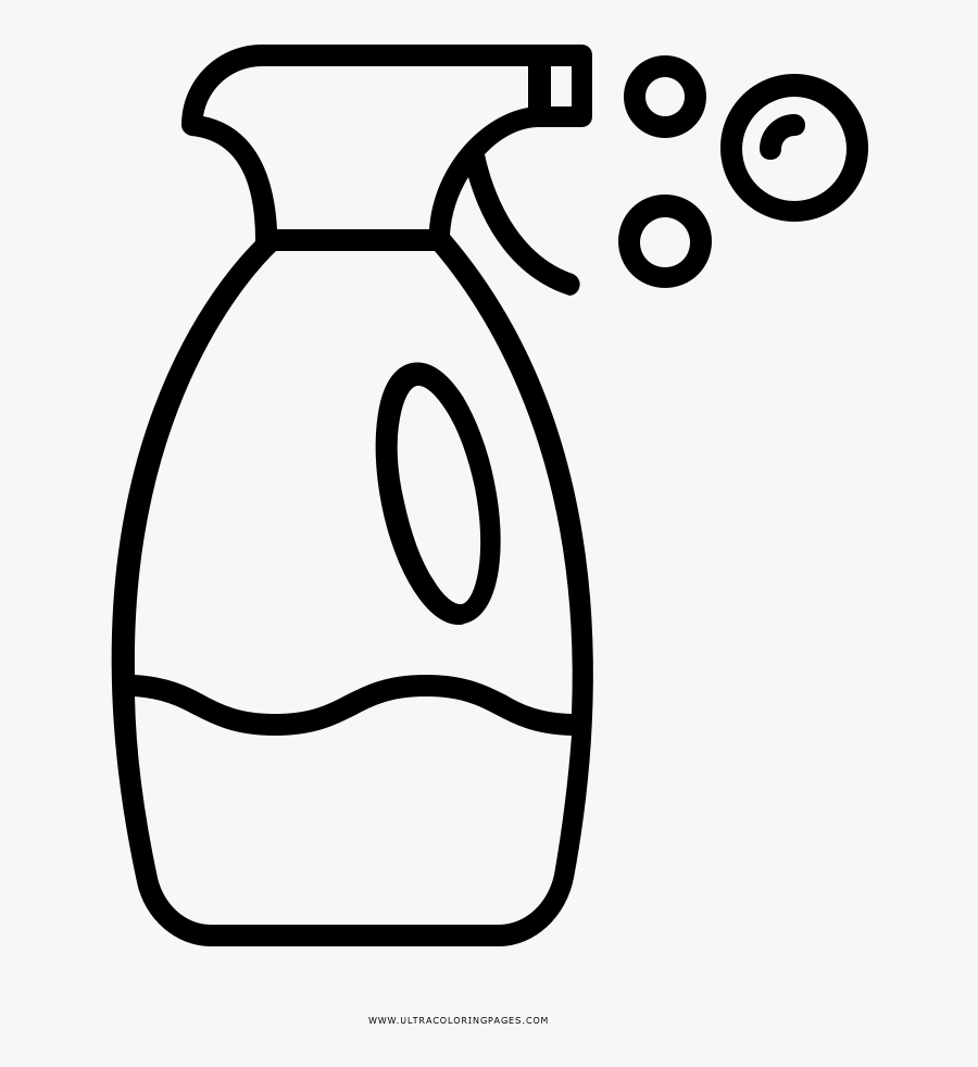 Spray Bottle Coloring Page - Laundry Detergent Black And White, Transparent Clipart