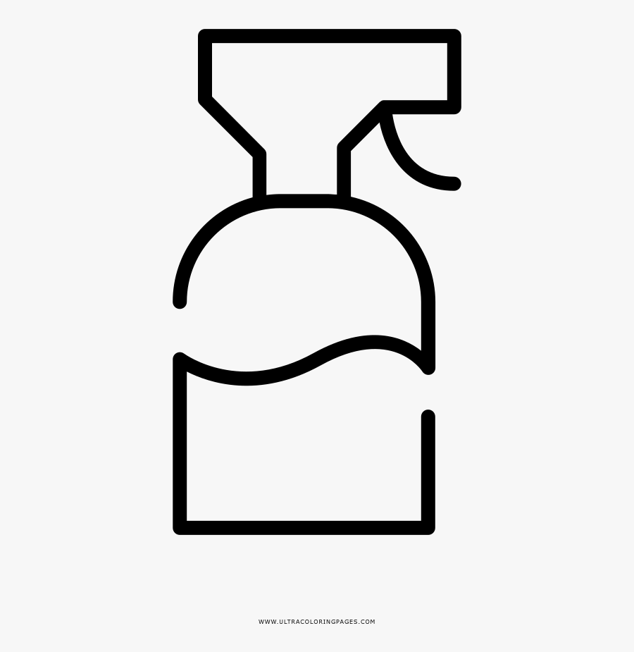 Spray Bottle Coloring Page - Line Art, Transparent Clipart