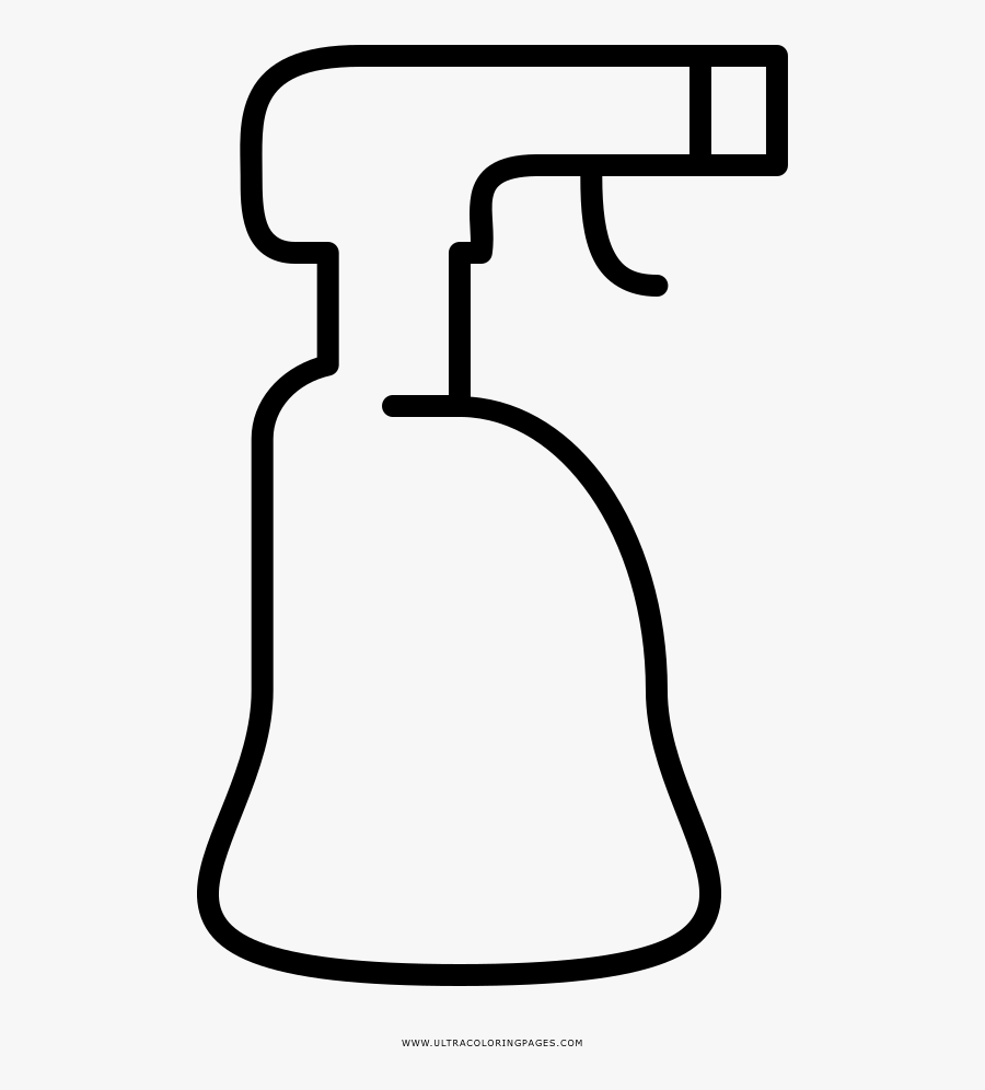 Cleaning Spray Bottle Coloring Page - Line Art, Transparent Clipart