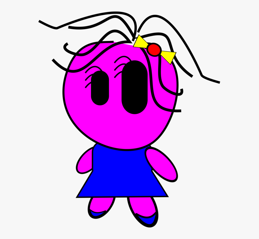 Art,petal,magenta - Oude Tekenfilm Meisje Met Spinnen, Transparent Clipart