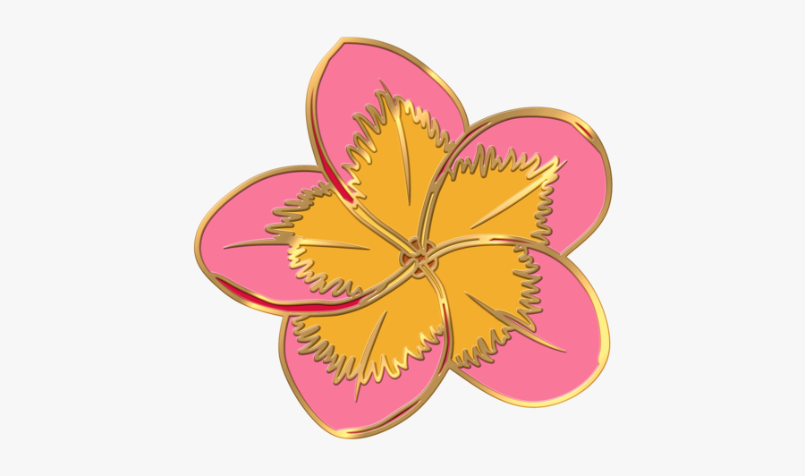 Plumeria Flower Pin - Illustration, Transparent Clipart