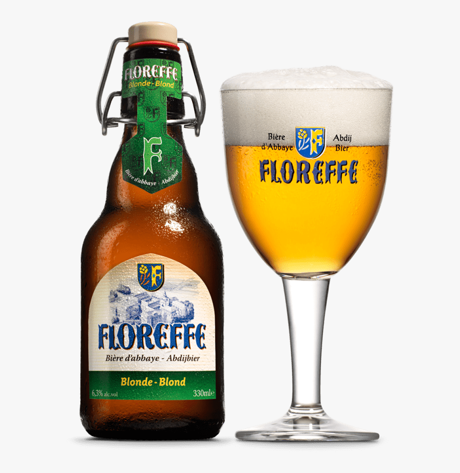 Floreffe Beer Blonde With Glass Clip Arts, Transparent Clipart