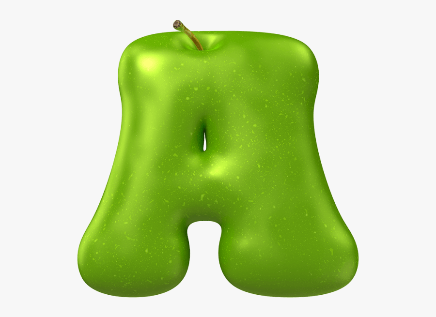 Apple Green Font - Letter A Fruit Png, Transparent Clipart