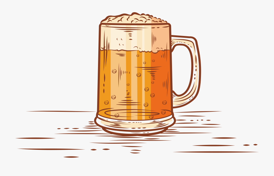 Drawn Beer Beer Cup - Beer Glass Drawn Png, Transparent Clipart